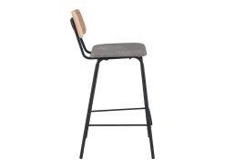 Set de 2 taburetes para isla de cocina en cuero sintético gris 65 cm - Madrague