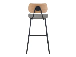 Set de 2 taburetes para isla de cocina en cuero sintético gris 65 cm - Madrague