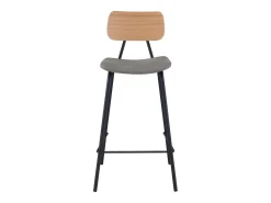 Set de 2 taburetes para isla de cocina en cuero sintético gris 65 cm - Madrague