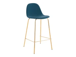 Set de 2 taburetes para isla de cocina en cuero sintético azul 65 cm - Henrik