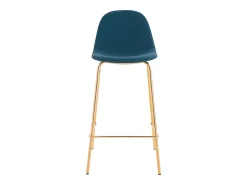 Set de 2 taburetes para isla de cocina en cuero sintético azul 65 cm - Henrik