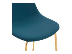Set de 2 taburetes para isla de cocina en cuero sintético azul 65 cm - Henrik