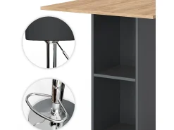 Set de mesa de bar antracita 70x70x109 rodeo