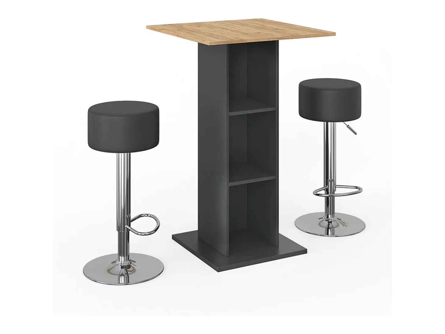 Set de mesa de bar antracita 70x70x109 rodeo