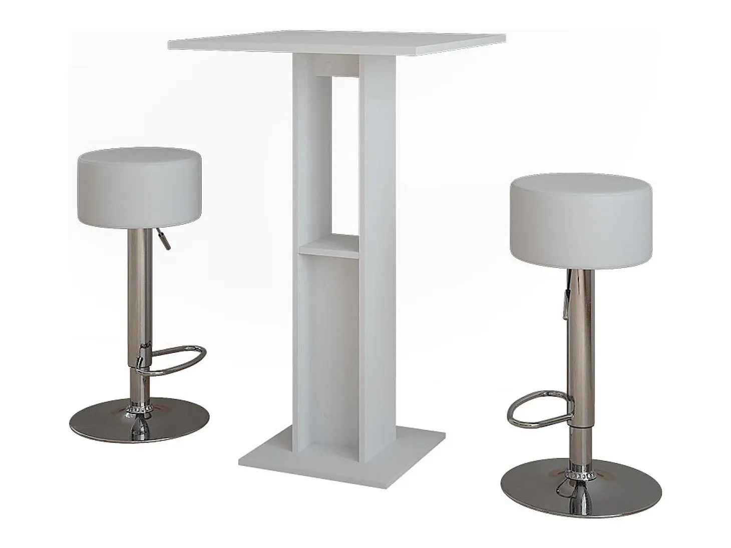 Set de mesa de bar blanco 65x65x106 repose