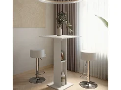 Set de mesa de bar blanco 65x65x106 repose