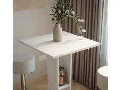 Set de mesa de bar blanco 65x65x106 repose