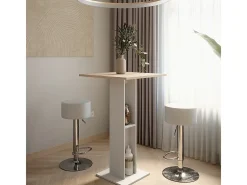 Set de mesa de bar blanco/sonoma 65x65x106 repose