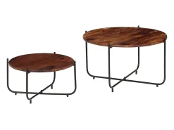 Set de mesas de centro 2 piezas madera maciza sheesham 60x35 cm