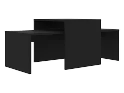 Set de mesas de centro madera contrachapada negro 100x48x40 cm