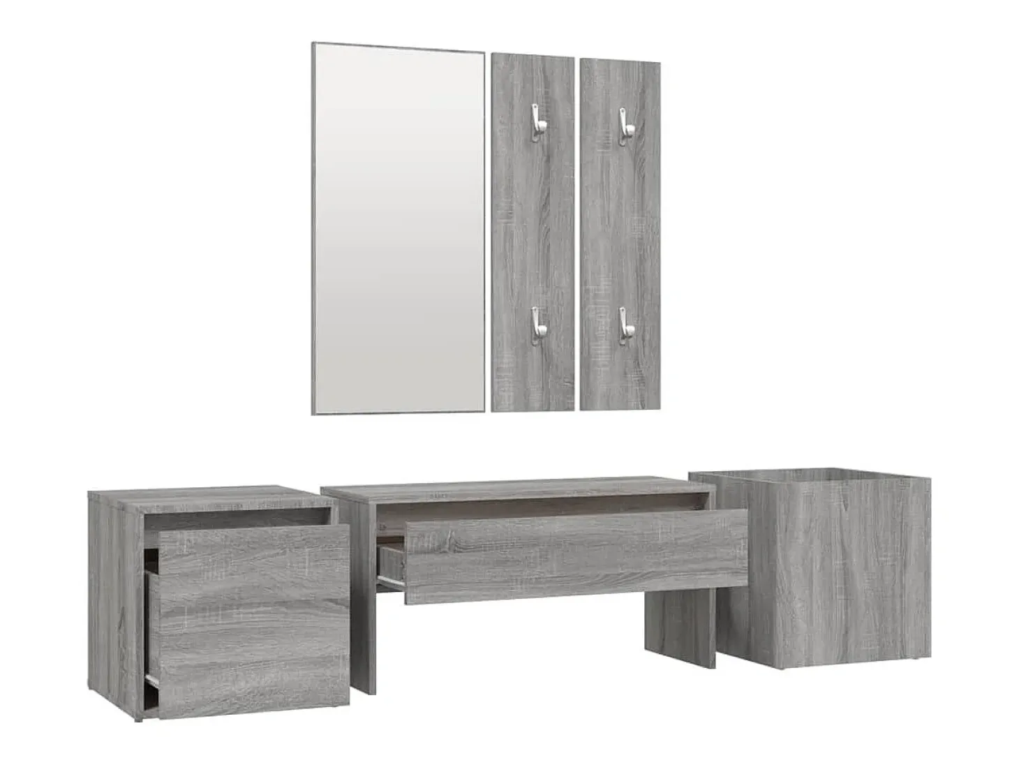 Set de muebles de recibidor madera contrachapada gris Sonoma ES683962