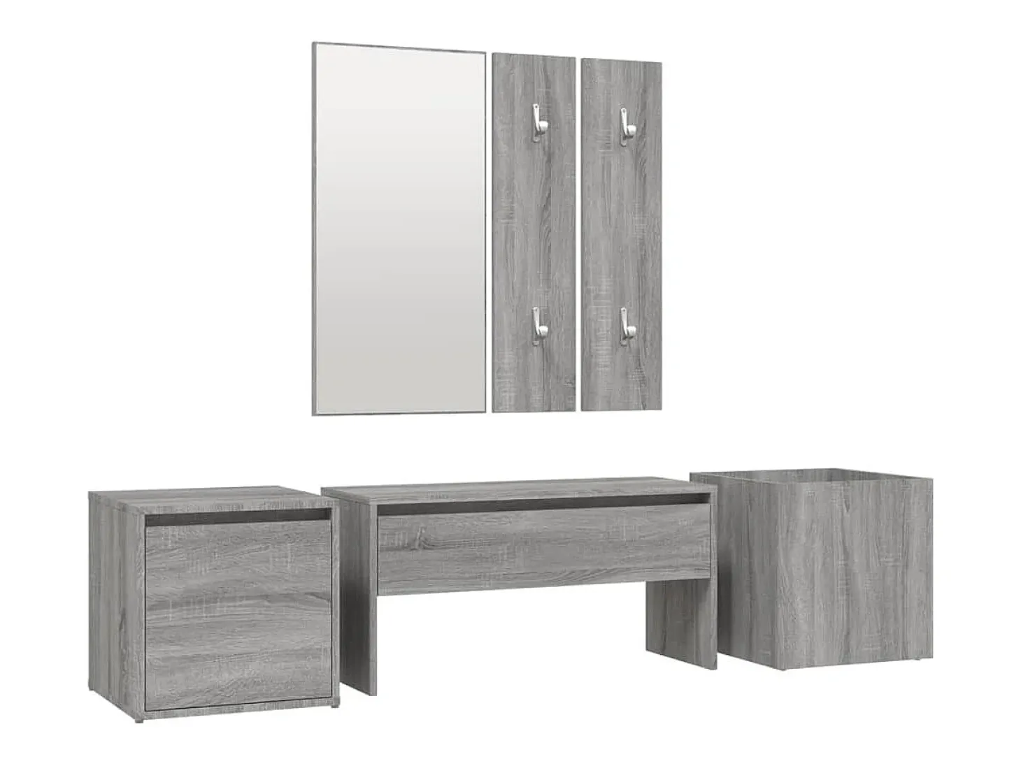 Set de muebles de recibidor madera contrachapada gris Sonoma ES683962