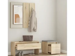 Set de muebles de recibidor madera contrachapada color roble ES450232