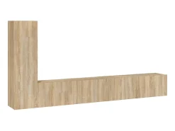 Set de muebles para TV 3 pzas madera contrachapada roble sonoma ES70770