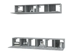 Set de muebles para TV 5 pzas madera contrachapada gris Sonoma ES57765