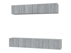Set de muebles para TV 5 pzas madera contrachapada gris Sonoma ES57765