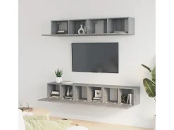 Set de muebles para TV 5 pzas madera contrachapada gris Sonoma ES57765