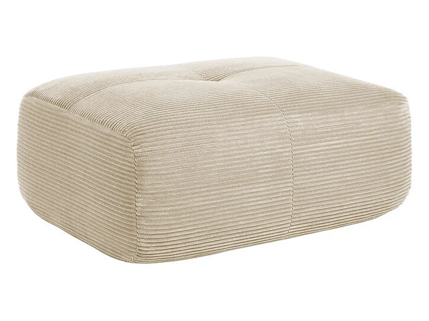 Set de Sofá Modular de Pana Acanalada: Pouf - 92.5x75x44cm - Beige