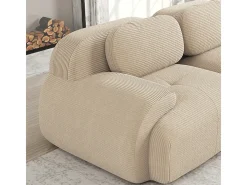 Set de Sofá Modular de Pana Acanalada: Pouf - 92.5x75x44cm - Beige