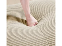 Set de Sofá Modular de Pana Acanalada: Pouf - 92.5x75x44cm - Beige