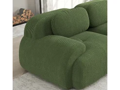 Set de Sofá Modular de Pana Acanalada: Pouf - 92.5x75x44cm - Verde