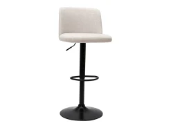 Set de 2 taburetes de cocina regulables de tejido efecto aterciopelado beige y metal negro MONTI