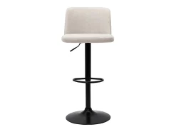 Set de 2 taburetes de cocina regulables de tejido efecto aterciopelado beige y metal negro MONTI