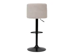 Set de 2 taburetes de cocina regulables de tejido efecto aterciopelado beige y metal negro MONTI