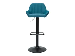 Set de 2 taburetes de cocina ajustables de diseño de tejido azul petróleo RONNIE