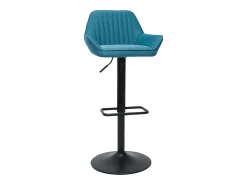 Set de 2 taburetes de cocina ajustables de diseño de tejido azul petróleo RONNIE
