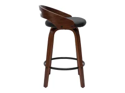 Set de 2 taburetes de cocina de diseño madera oscura y poliuretano negro 65 cm MANO