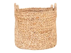 Set van 2 ronde decoratieve manden PASSO – Natuurlijke waterhyacint
