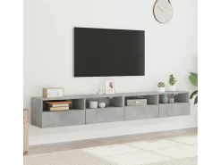 Sil Muebles de pared de TV 2 uds madera gris hormigón 100x30x30 cm