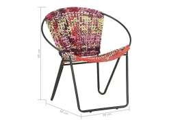 Silla circular chindi de tela multicolor