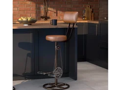 Silla de bar de cuero de 76 cm con respaldo - Phoenix