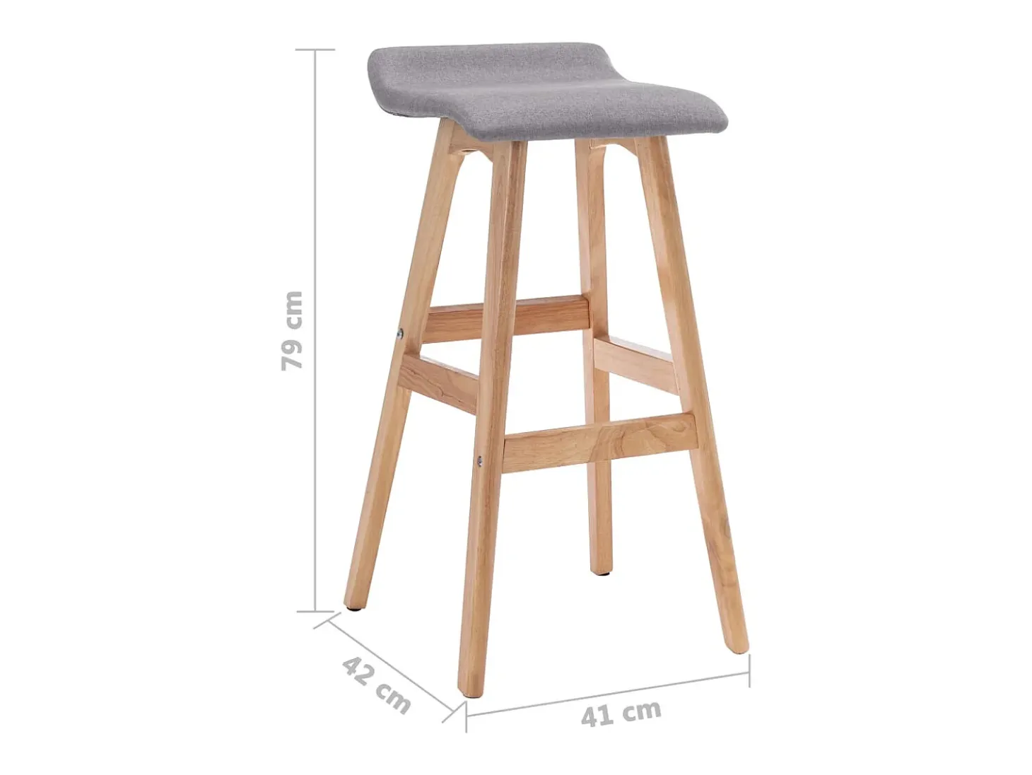 Silla de bar de tela gris claro
