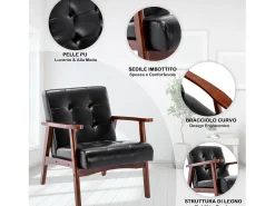 Silla de Madera con Brazos Fahlber - Sillón Relax para Interior/Exterior - Tapizado Beige Opcional