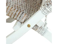 Silla de ratán kubu natural y madera maciza de caoba blanco