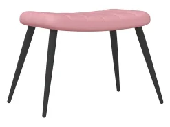 Silla de relajación con reposapiés terciopelo rosa