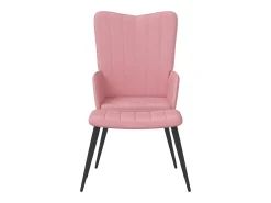 Silla de relajación con reposapiés terciopelo rosa