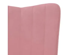 Silla de relajación con reposapiés terciopelo rosa