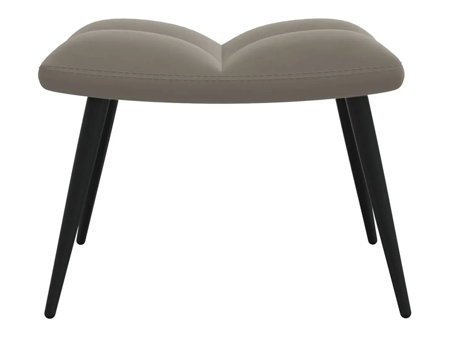 Silla de relajación con reposapiés terciopelo gris claro
