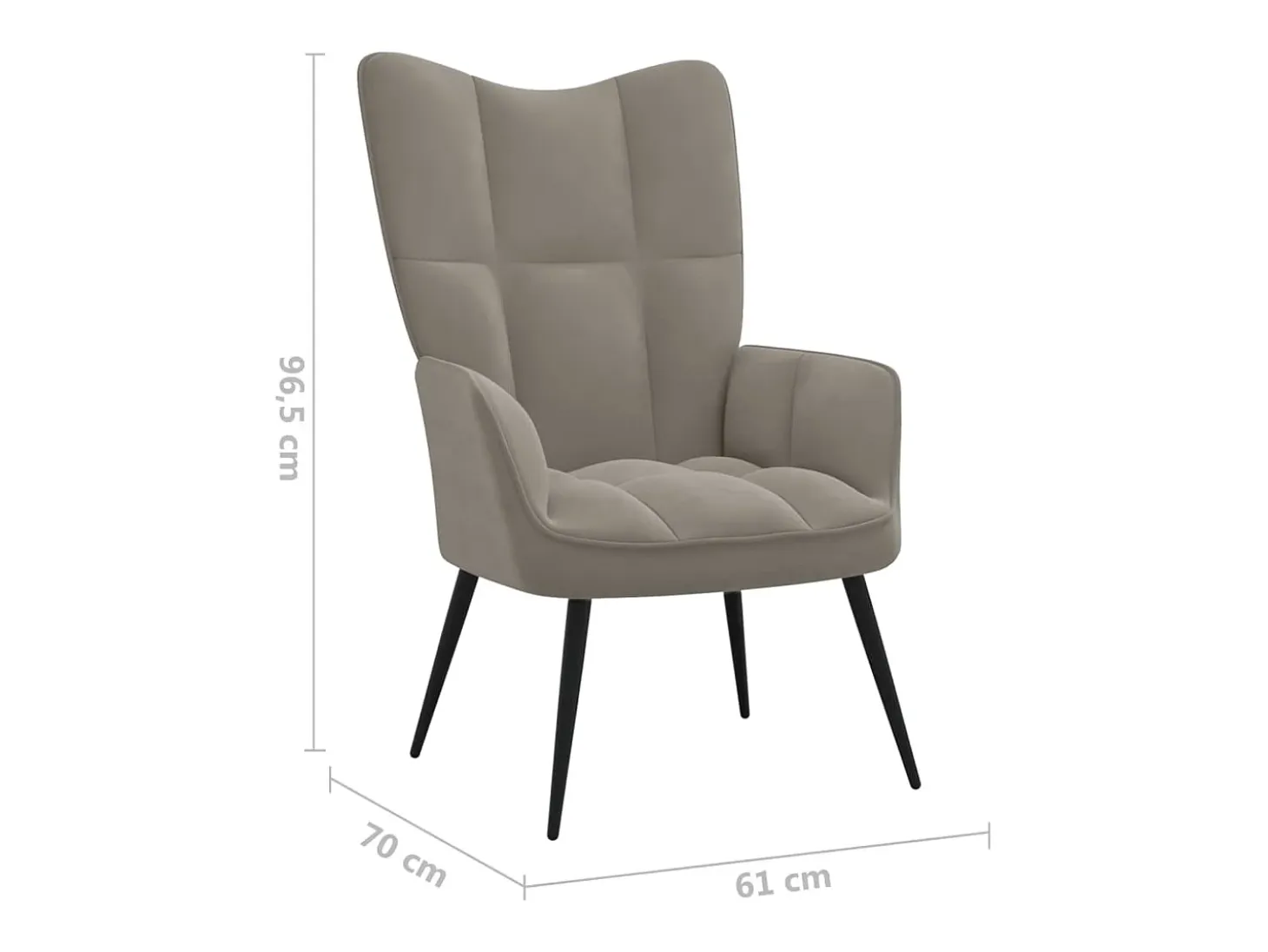 Silla de relajación con reposapiés terciopelo gris claro