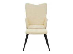 Silla de relajación con reposapiés tela crema