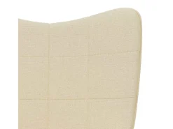 Silla de relajación con reposapiés tela crema