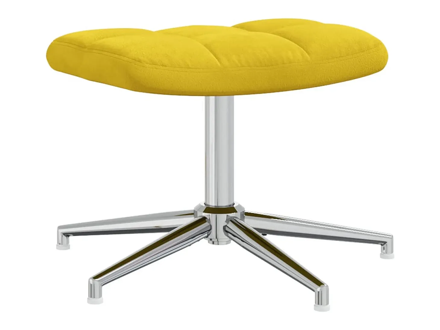 Silla de relajación con reposapiés terciopelo amarillo mostaza