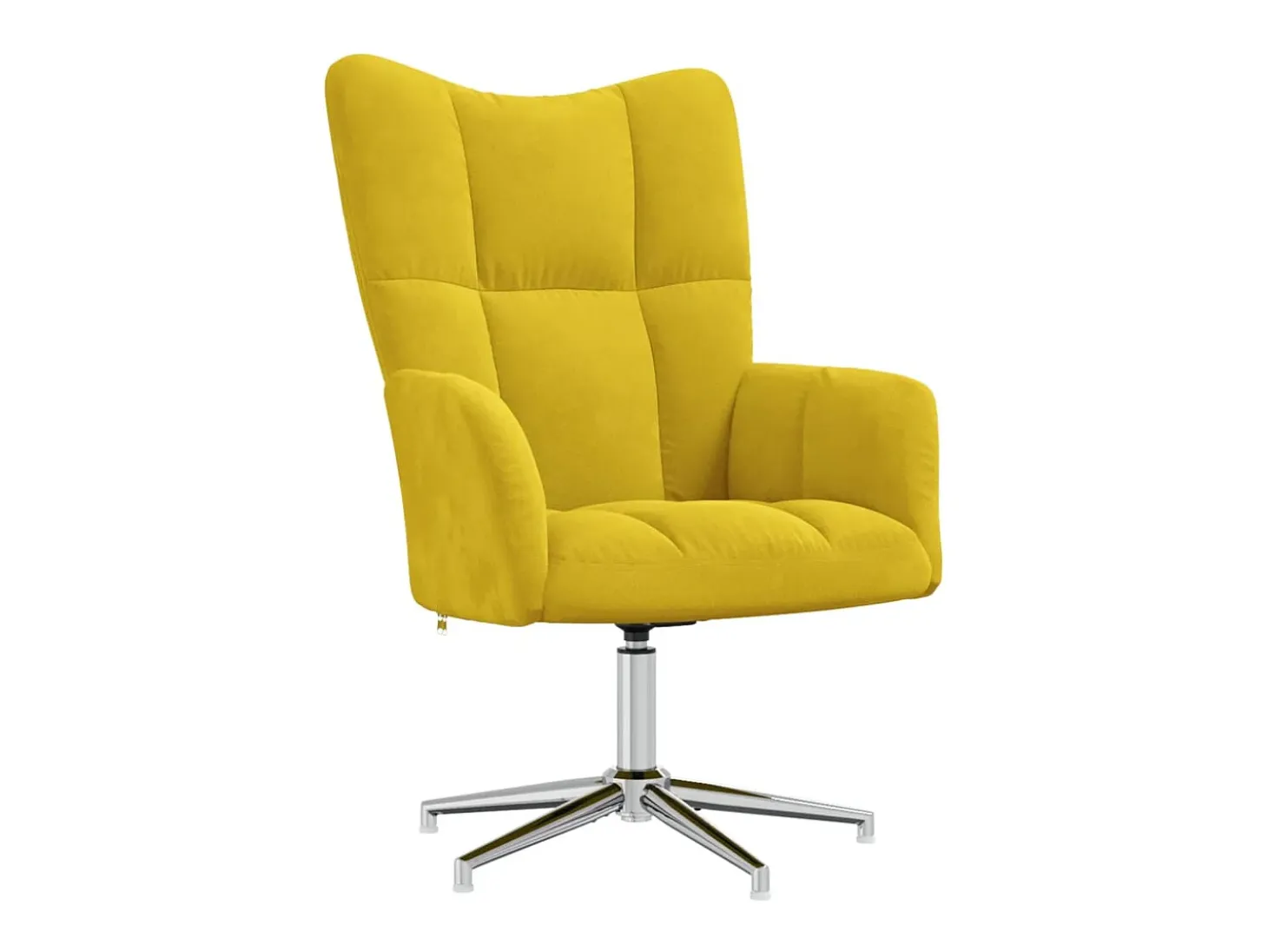 Silla de relajación con reposapiés terciopelo amarillo mostaza