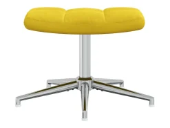 Silla de relajación con reposapiés terciopelo amarillo mostaza