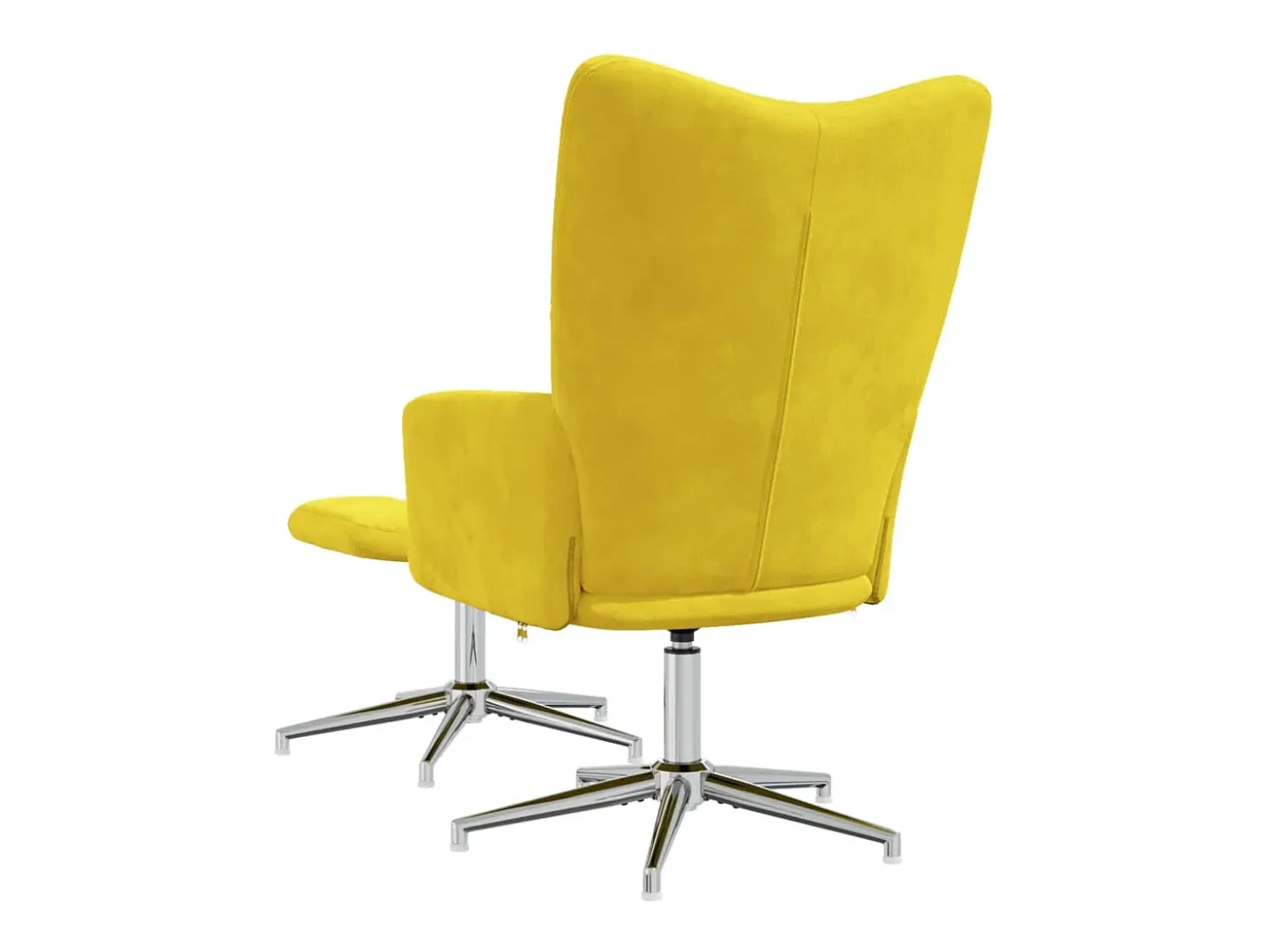 Silla de relajación con reposapiés terciopelo amarillo mostaza