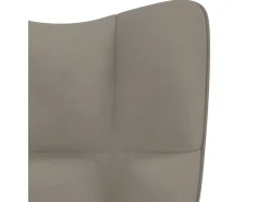 Silla de relajación con reposapiés terciopelo gris claro